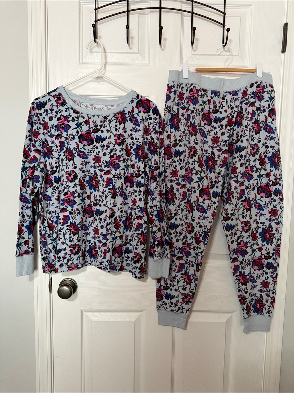 Vera Bradley Light Blue Floral Long Sleeve Pajama Set